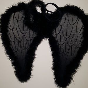 Black Angel wings and headband halo